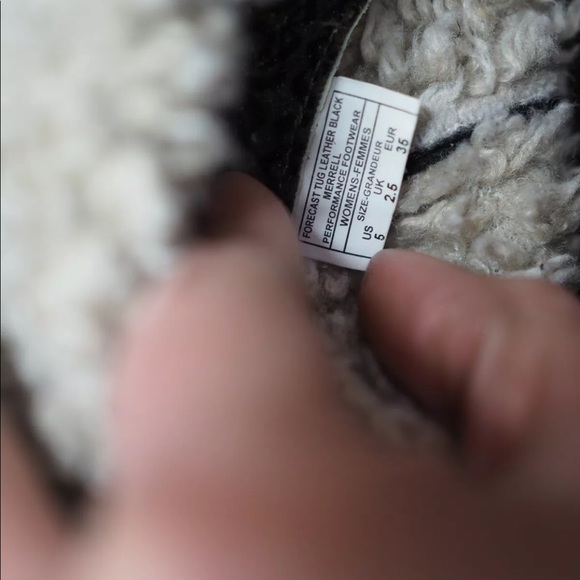 Merrell Black Leather Fur Line Winter Snow Boots Women Sz 5 - Picture 12 of 12